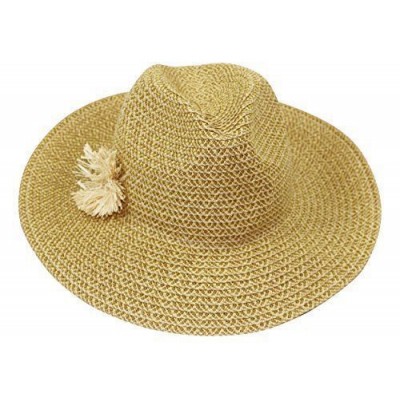 August Hat Company Fedora Hat Flower Fields Large Brim Natural/Brown OS New NWT 766288173262 eb-10858459